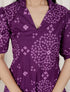 Miravan Womens Purple Bandhni printed A Line Midi Dress