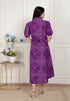 Miravan Womens Purple Bandhni printed A Line Midi Dress