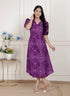 Miravan Womens Purple Bandhni printed A Line Midi Dress