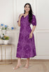 Miravan Womens Purple Bandhni printed A Line Midi Dress