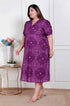 Miravan Plus Size Womens Purple Bandhni printed A Line Maxi Dress