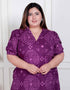 Miravan Plus Size Womens Purple Bandhni printed A Line Maxi Dress