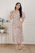 Miravan Womens Puff Sleeve Pure Cotton Printed Maxi Dress