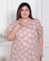 Miravan Plus Size Womens Puff Sleeve Pure Cotton Printed Maxi Dress