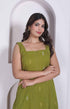 Miravan Womens Abstract Printed Green A line Maxi Dress