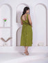 Miravan Womens Abstract Printed Green A line Maxi Dress