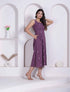 Miravan Womens Abstract Printed Wine A line Maxi Dress
