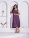 Miravan Womens Abstract Printed Wine A line Maxi Dress