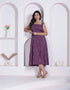 Miravan Womens Abstract Printed Wine A line Maxi Dress