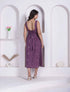 Miravan Womens Abstract Printed Wine A line Maxi Dress