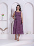 Miravan Womens Abstract Printed Wine A line Maxi Dress