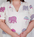 Miravan Plus Size Womens Flex cotton Short sleeve Off White Animal print A Line Maxi dress