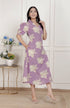 Miravan Womens Lavender Floral printed A Line Maxi Dress