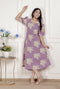 Miravan Womens Lavender Floral printed A Line Maxi Dress