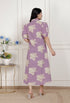 Miravan Womens Lavender Floral printed A Line Maxi Dress
