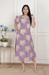 Miravan Womens Lavender Floral printed A Line Maxi Dress