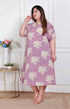 Miravan Plus Size Womens Lavender Floral printed A Line Maxi Dress
