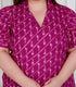 Miravan Plus Size Womens Magenta Floral Printed Cotton Dress with one side Pocket