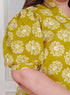 Miravan Plus Size Womens Yellow Printed Puff Sleeve Floral Maxi Party Dress