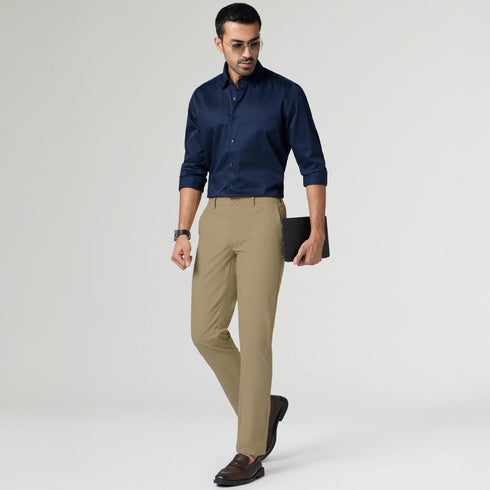XYXX KINETIC: Soft Stretch Pants - Slim Fit Sand Brown