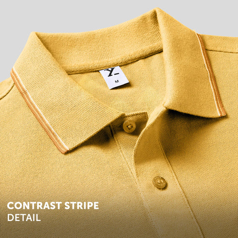 XYXX Accent Cotton Polo T-shirt - Sunshine Yellow