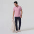 XYXX Accent Cotton Polo T-shirt - Blush Pink