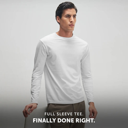 XYXX Full Sleeve Crew Neck T-Shirt - Polar White