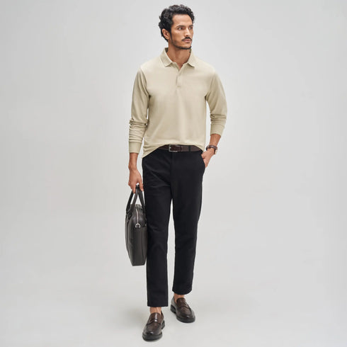 XYXX Full Sleeve Polo - Irish Beige