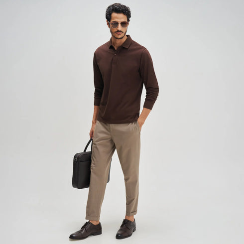 XYXX Full Sleeve Polo - Espresso Brown