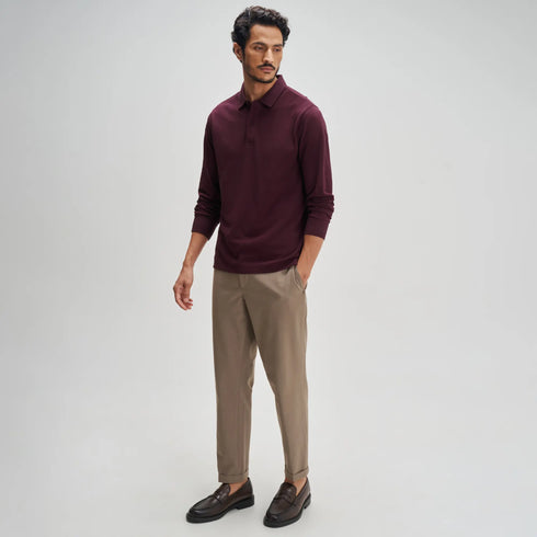 XYXX Full Sleeve Polo - Merlot Maroon
