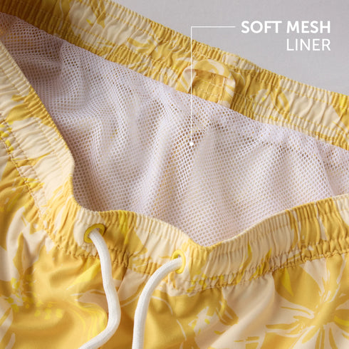 XYXX Printed Swim Shorts - Butter Yellow