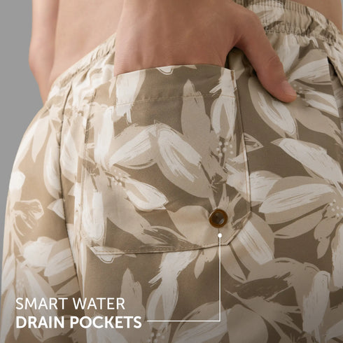 XYXX Printed Swim Shorts - Desert Brown