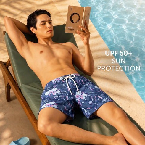 XYXX Printed Swim Shorts - Indigo Blue