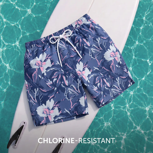 XYXX Printed Swim Shorts - Indigo Blue