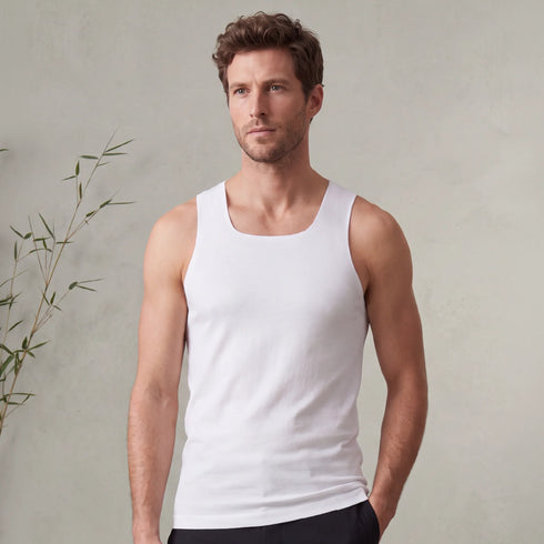 XYXX Bamboo Viscose Cotton Invisible Vest - Polar White