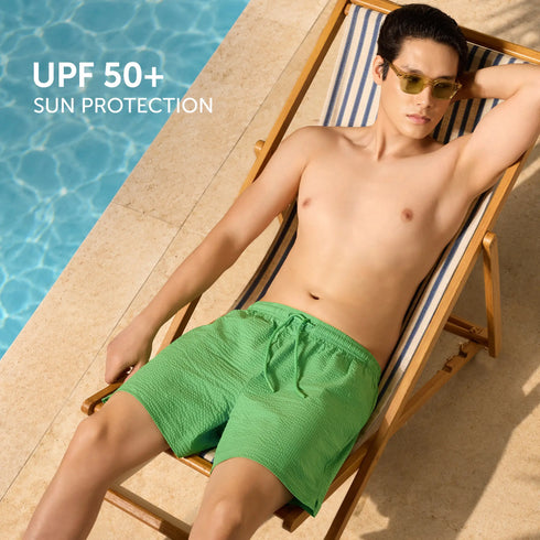 XYXX Seersucker Swim Shorts - Grass Green