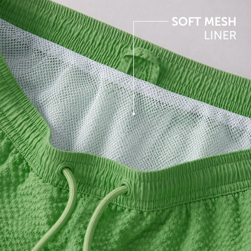 XYXX Seersucker Swim Shorts - Grass Green