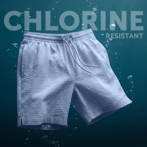 XYXX Seersucker Swim Shorts - Powder Blue