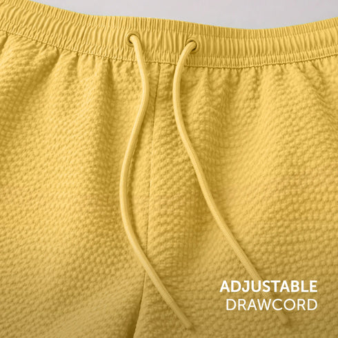 XYXX Seersucker Swim Shorts - Mustard Yellow