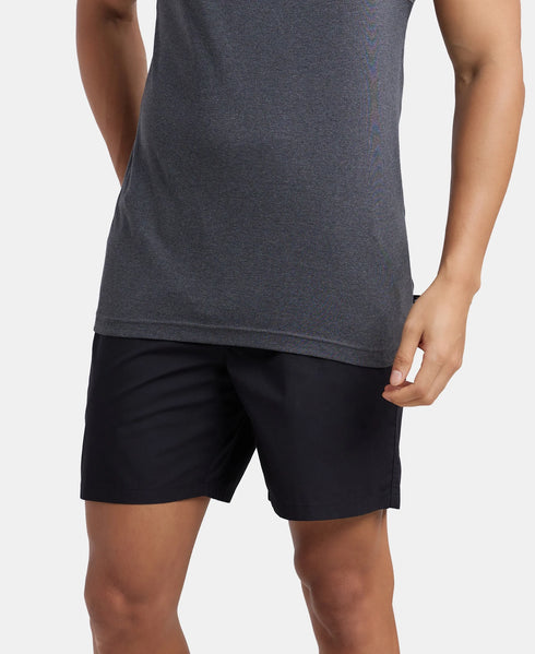 Jockey Super Combed Mercerized Cotton Woven Fabric Boxer Shorts | Black