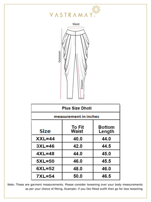 Vastramay Men's Plus Size Gold Cotton Blend Embroidered Traditional Dhoti