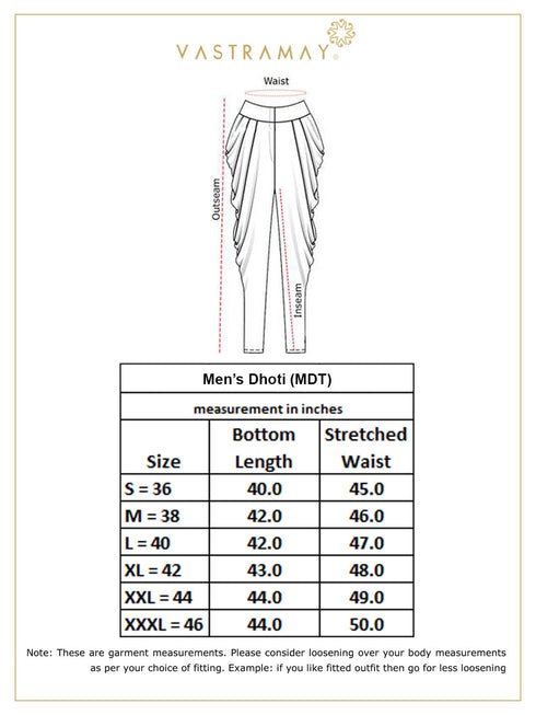 Vastramay Men's Black Silk Blend Embroidered Dhoti