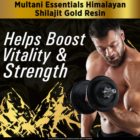 Multani Pharmaceuticals Limited Multani Shilajeet Gold Capsule & Himalayan Shilajit Gold Resin Combo For Youthful Living Stamina & Endurance Boosts Muscle Repair & Recovery Relieves Joint Pain 70 Folic Acid