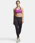 Jockey Wirefree Padded Microfiber Stretch Full Coverage Racerback Sports Bra with Front Zipper Styling - Lavender Scent Assorted Prints