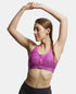 Jockey Wirefree Padded Microfiber Stretch Full Coverage Racerback Sports Bra with Front Zipper Styling - Lavender Scent Assorted Prints