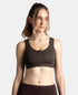 Jockey Wirefree Padded Microfiber Stretch Full Coverage Active Bra with Front Zipper Styling - Coffee