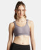 Jockey Wirefree Non Padded Microfiber Stretch Full Coverage Sports Bra with StayDry Treatment - Minimal Grey