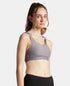 Jockey Wirefree Non Padded Microfiber Stretch Full Coverage Sports Bra with StayDry Treatment - Minimal Grey