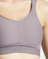 Jockey Wirefree Non Padded Microfiber Stretch Full Coverage Sports Bra with StayDry Treatment - Minimal Grey