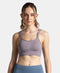 Jockey Wirefree Padded Soft Touch Microfiber Stretch Full Coverage Racerback Sports Bra with StayDry Treatment - Minimal Grey